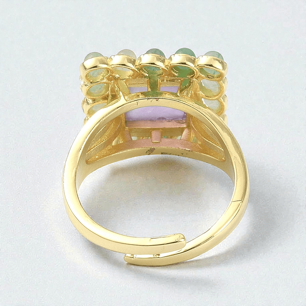 wholesale amethyst and green aventurine crystal ring Canada