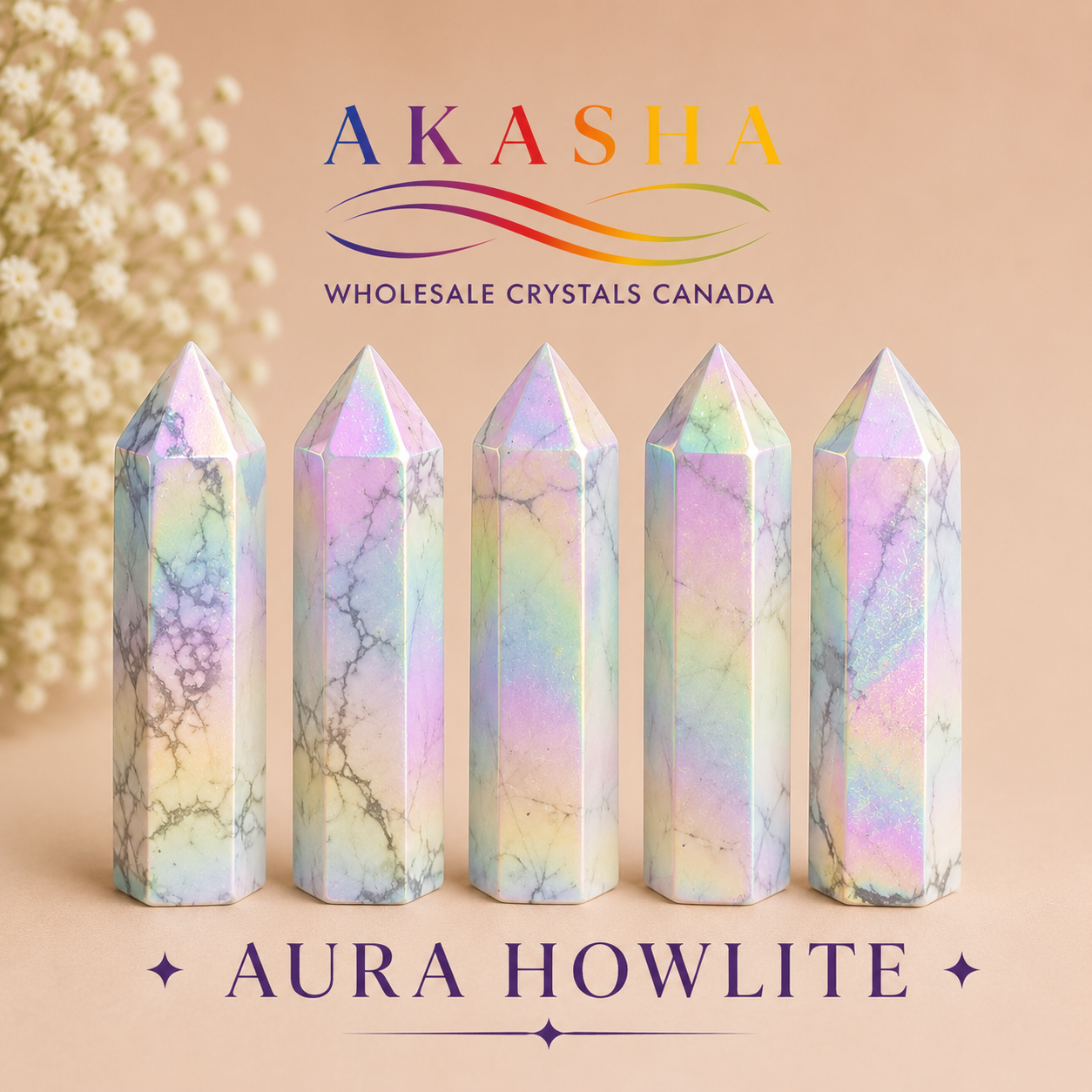 Aura Howlite Towers Wholesale Ontario