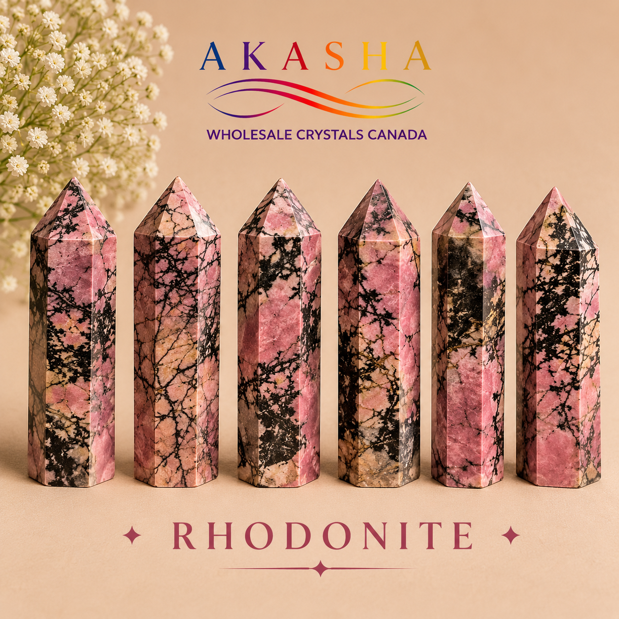 Wholesale Rhodonite Towers Canada