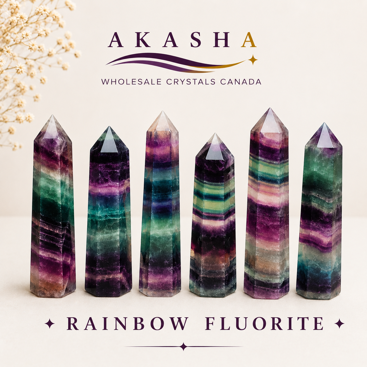 Rainbow Fluorite Towers Wholesale Canada