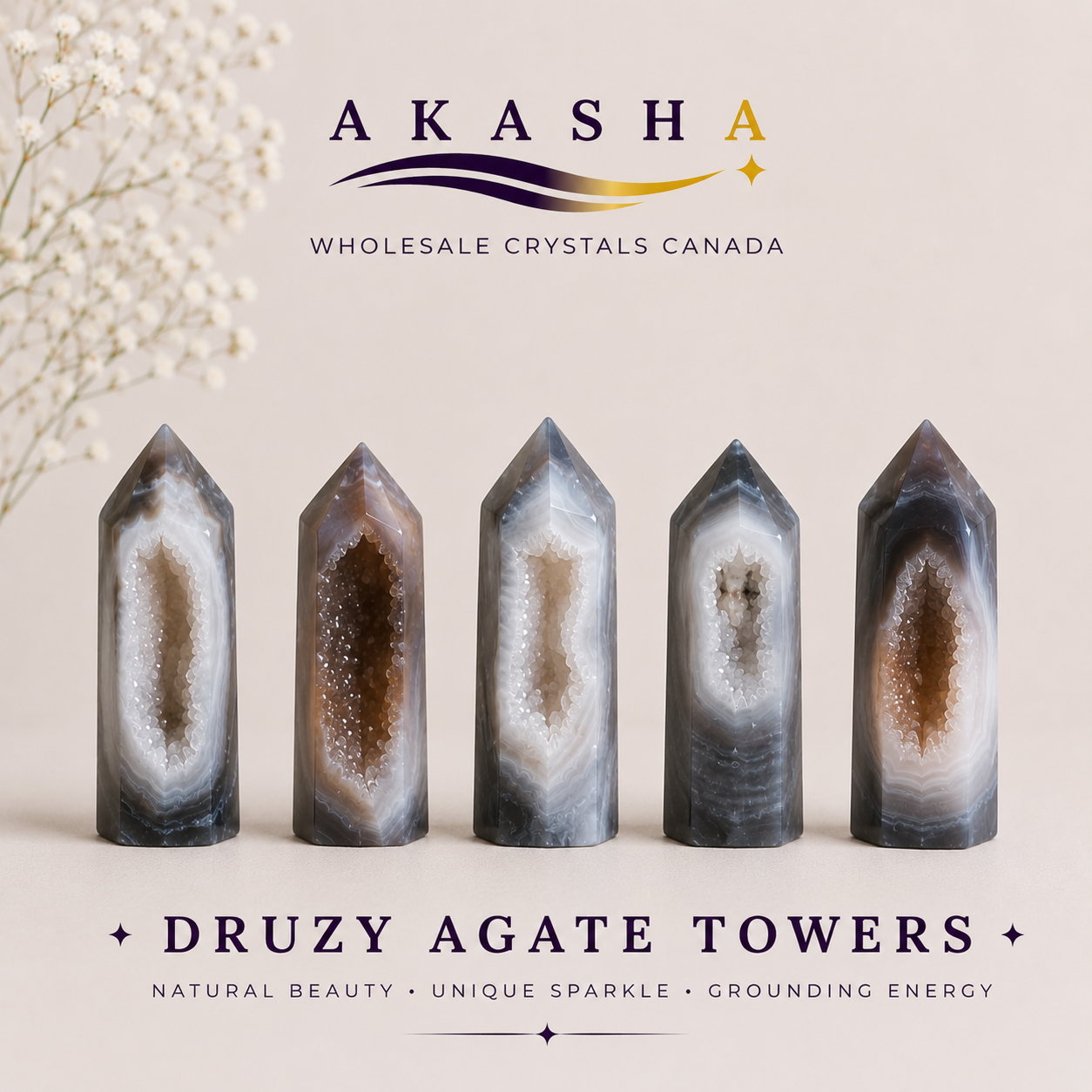 Druzy Agate Towers Wholesale Canada