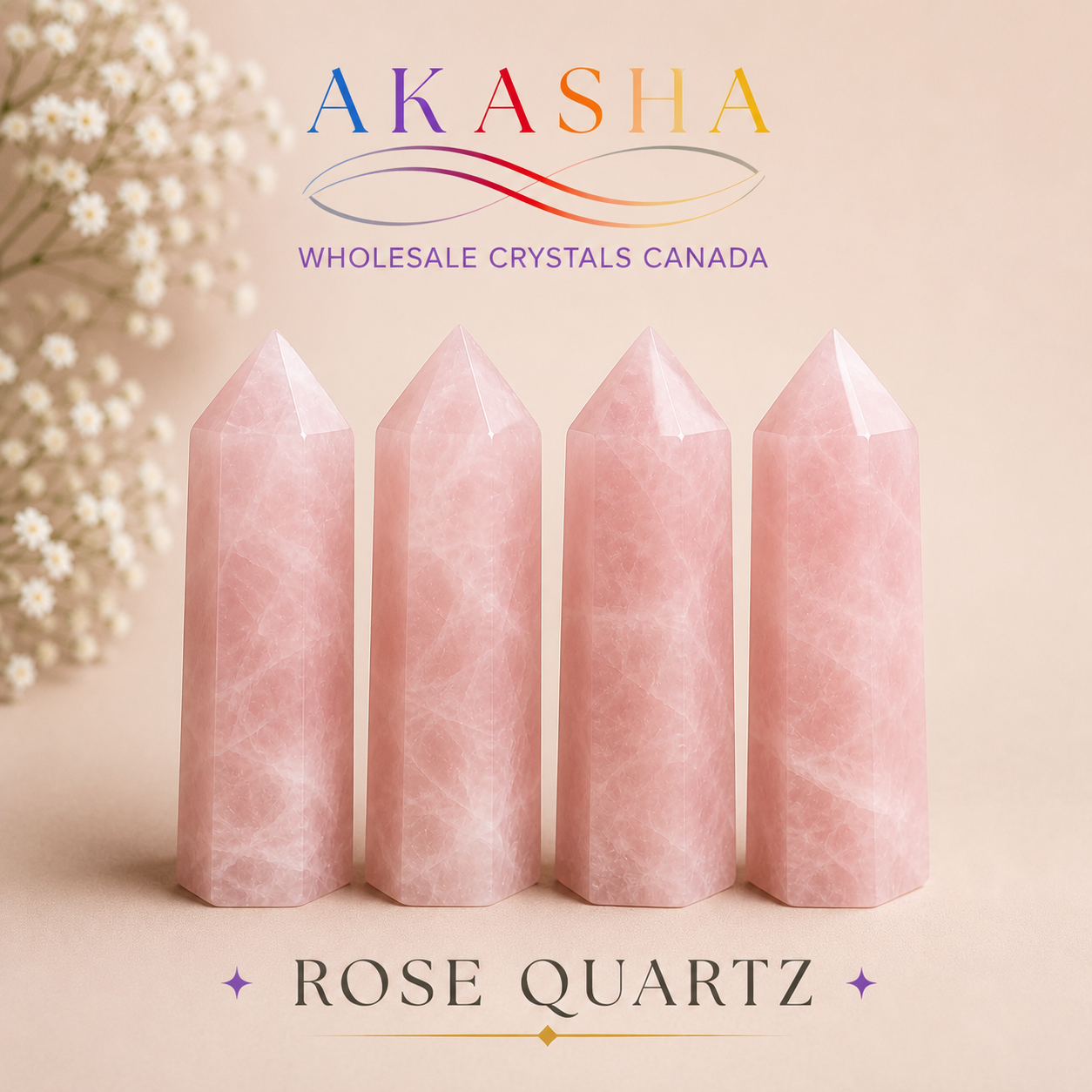 High Quality Rose Quartz Towers Wholesale Ontario