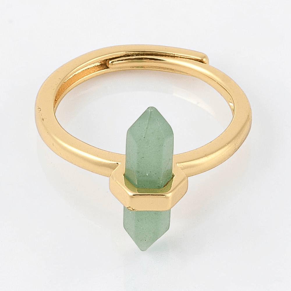 Double Pointed Green Aventurine Ring available at Akasha Wholesale Crystals Canada