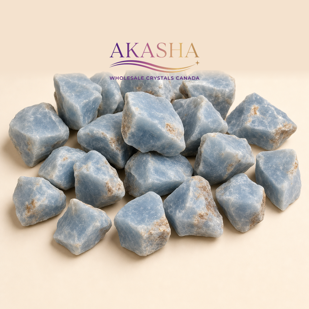 angelite crystals available at Akasha Wholesale Crystals Canada