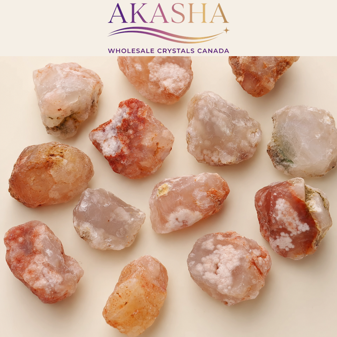 cherry blossom raw crystals available at Akasha Wholesale Crystals Canada
