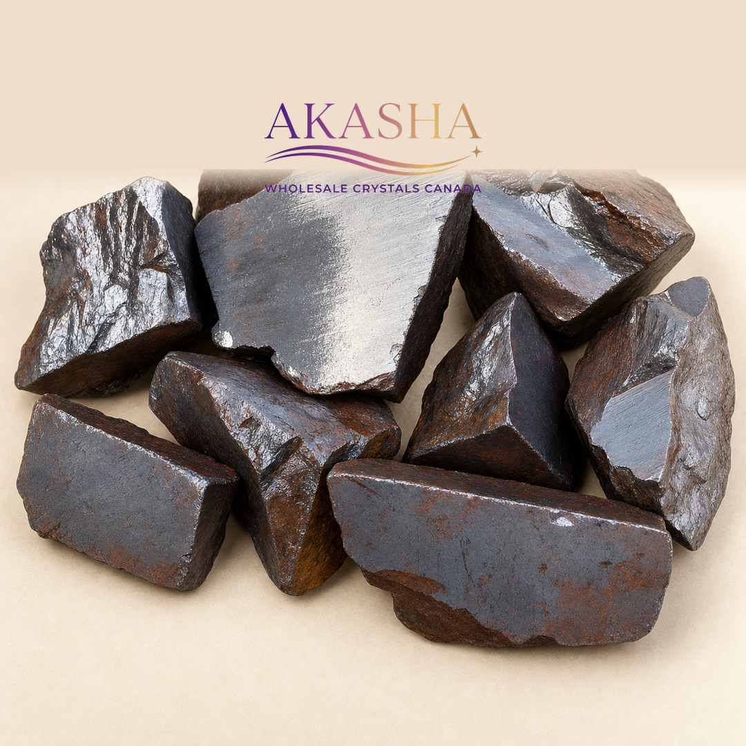 hematite crystals available at Akasha Wholesale Crystals Canada