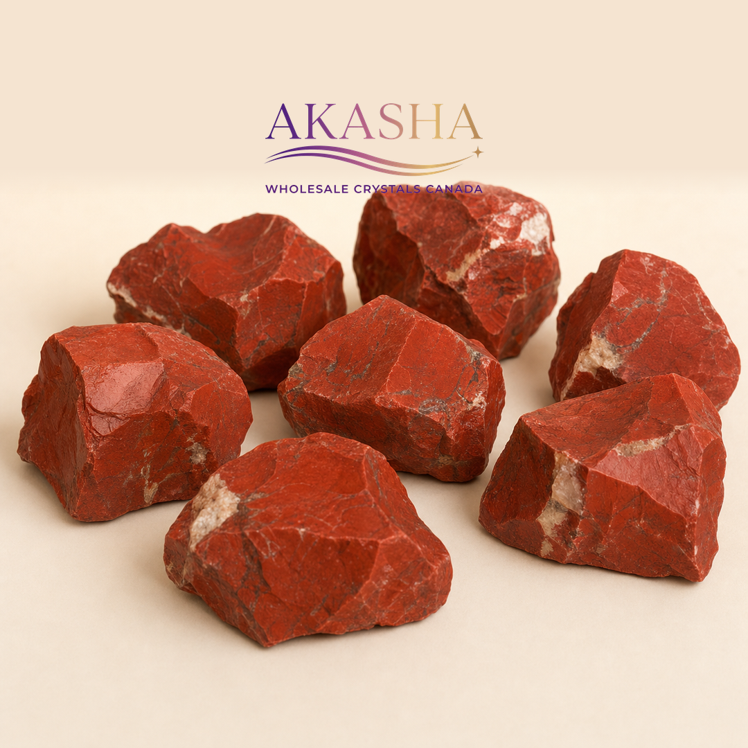 red jasper raw crystals available at Akasha Wholesale Crystals Canada