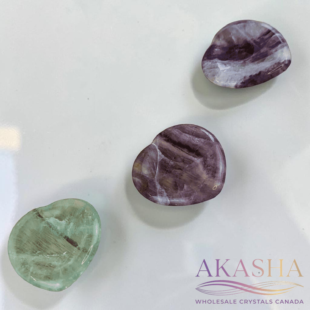 Fluorite Heart Worry Stones - Zen Collection