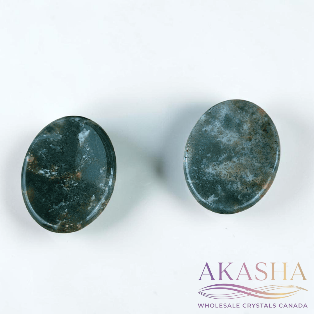 Moss Agate Worry Stones - Zen Collection