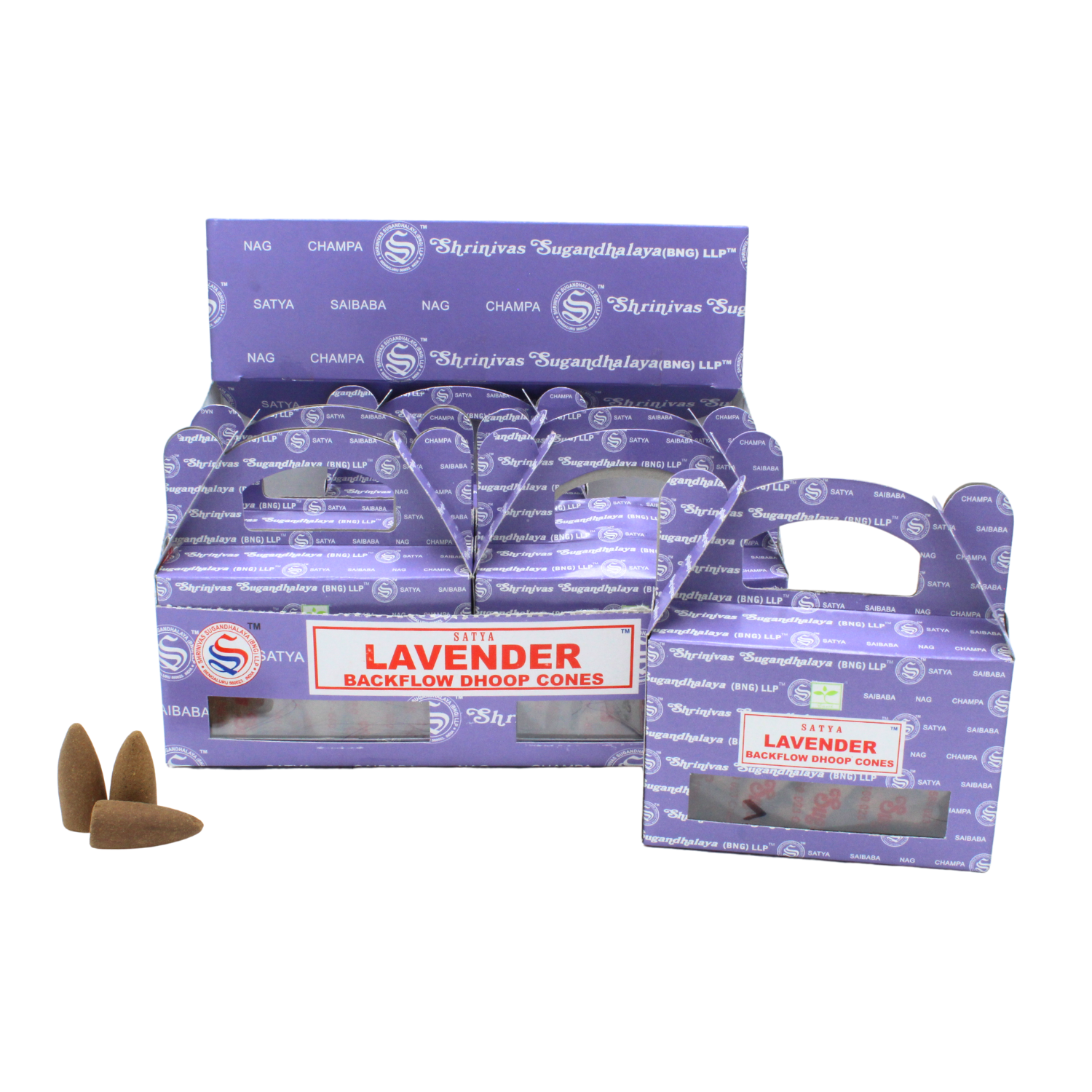 Satya Lavender Backflow Dhoop Cones backflow cones wholesale listing