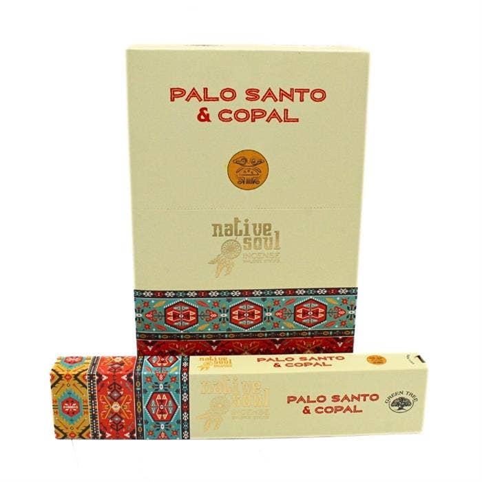 Green Tree Native Soul Copal + Palo Santo Incense 15 grams incense sticks wholesale listing