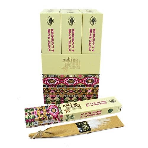 Green Tree Native Soul White Sage + Lavender 15 grams incense sticks wholesale listing