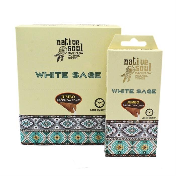 Native Soul Jumbo Backflow Cones White Sage jumbo backflow cones wholesale listing