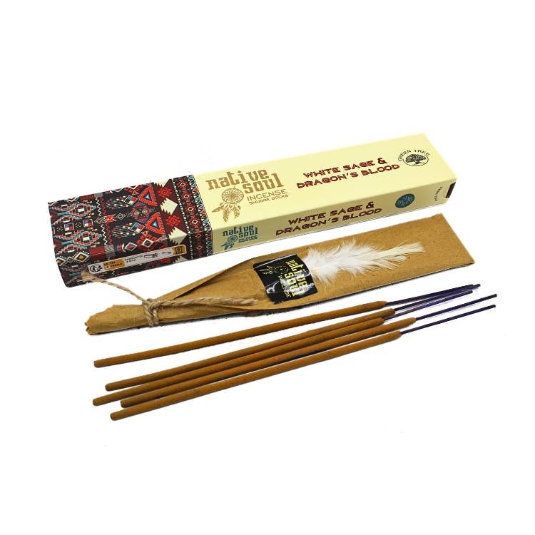 Green Tree Native Soul White Sage & Dragon's Blood 15 grams incense sticks wholesale listing