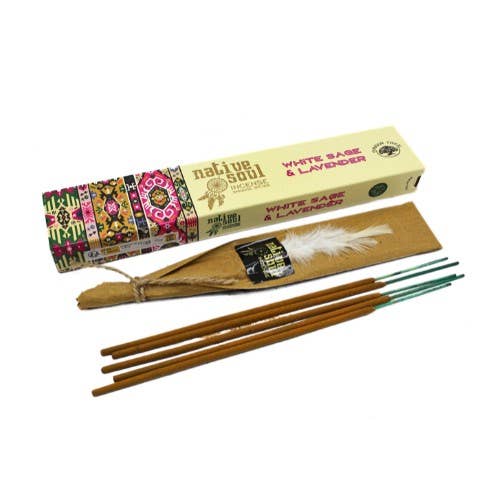 Green Tree Native Soul White Sage + Lavender 15 grams incense sticks wholesale listing