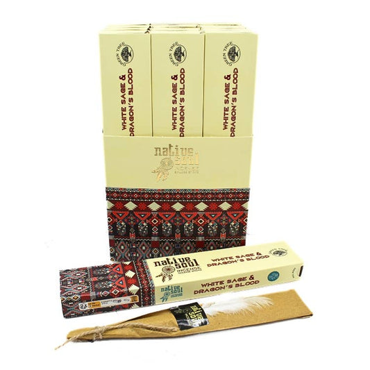 Green Tree Native Soul White Sage & Dragon's Blood 15 grams incense sticks wholesale listing