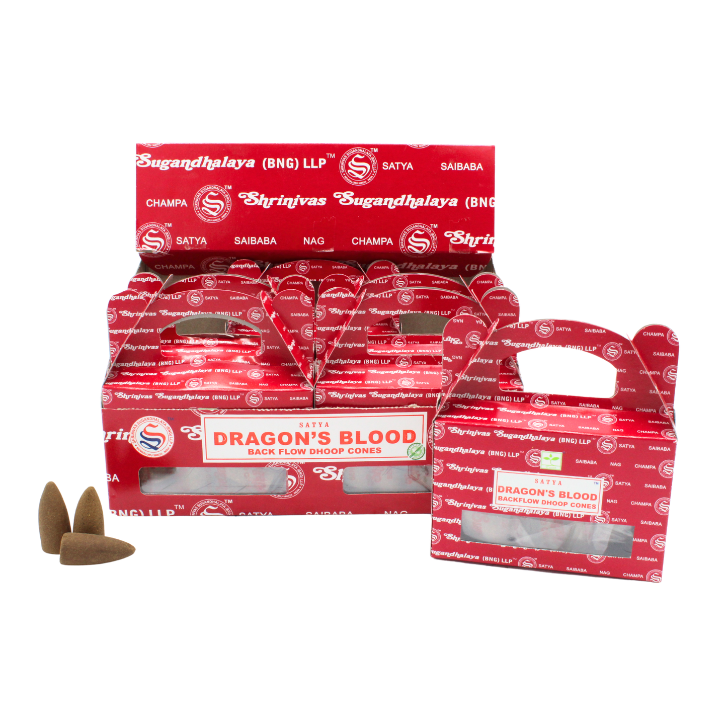 Satya Dragon's Blood Backflow Dhoop Cones backflow cones wholesale listing