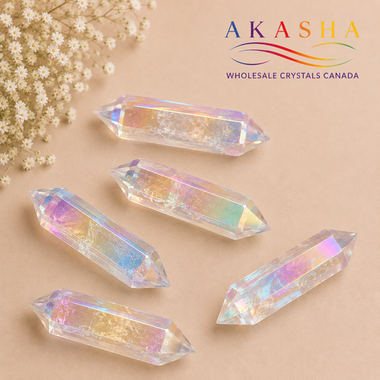 Wholesale Aura Clear Quartz Double Points Ontario