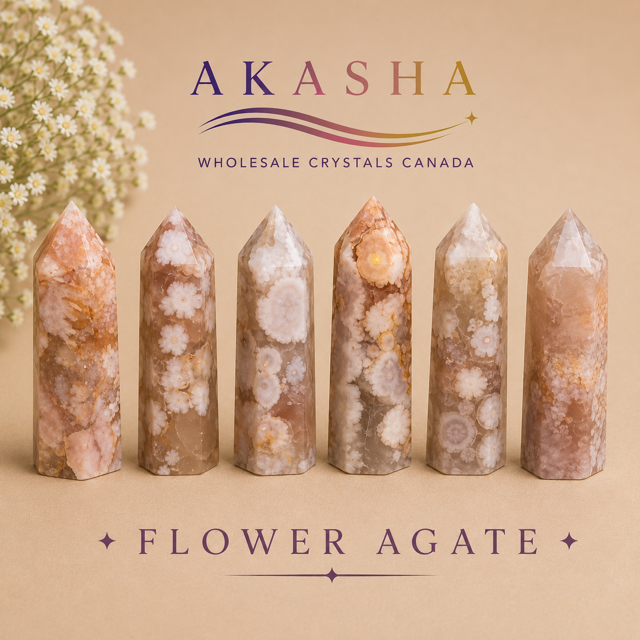 Flower Agate Towers Wholesale Ontario