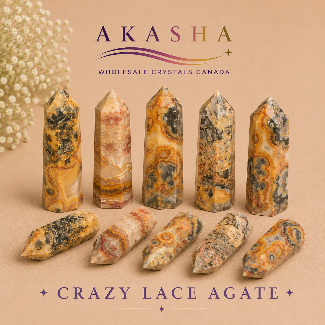 Crazy Lace Agate Towers Wholesale Ontario