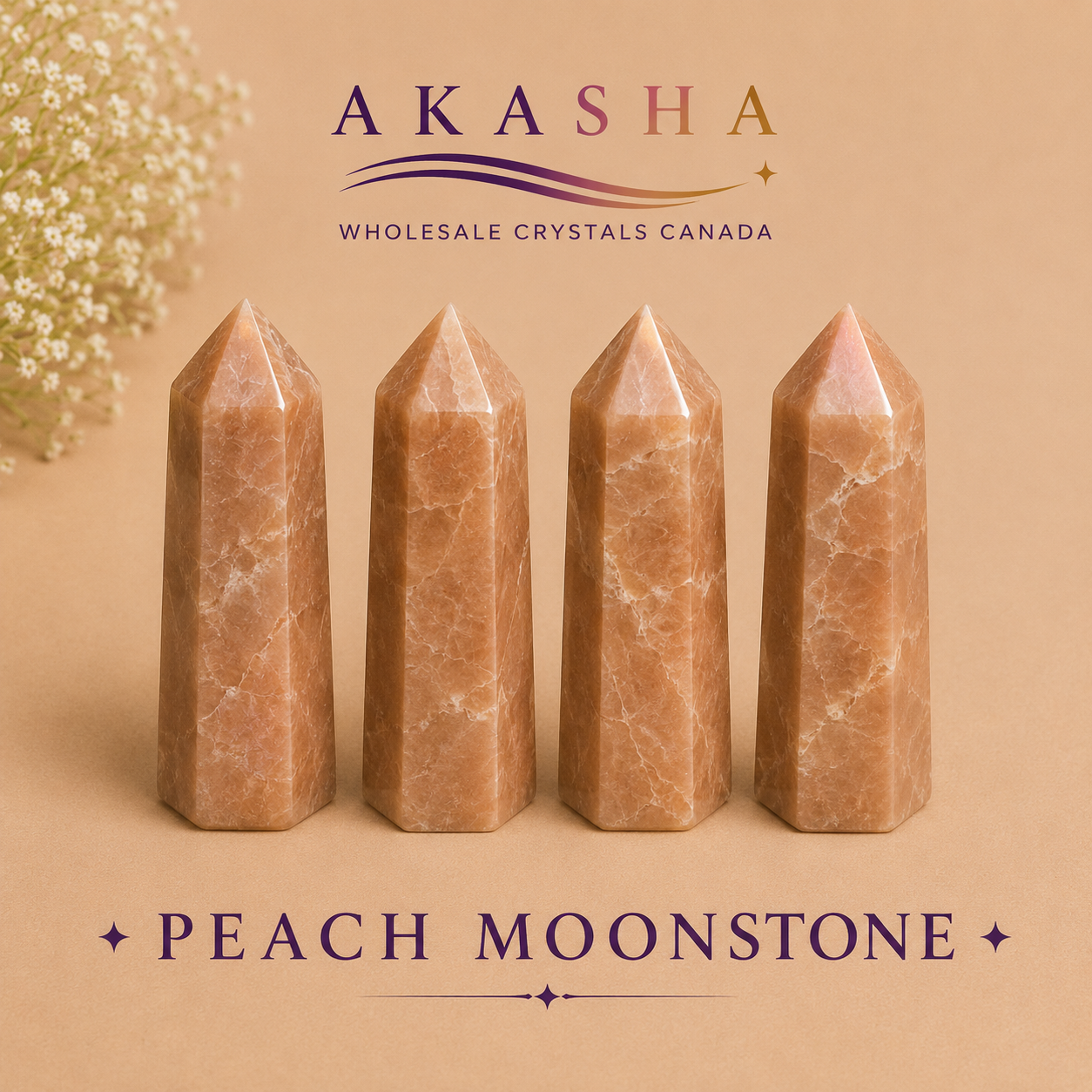Peach Moonstone Towers Wholesale Ontario