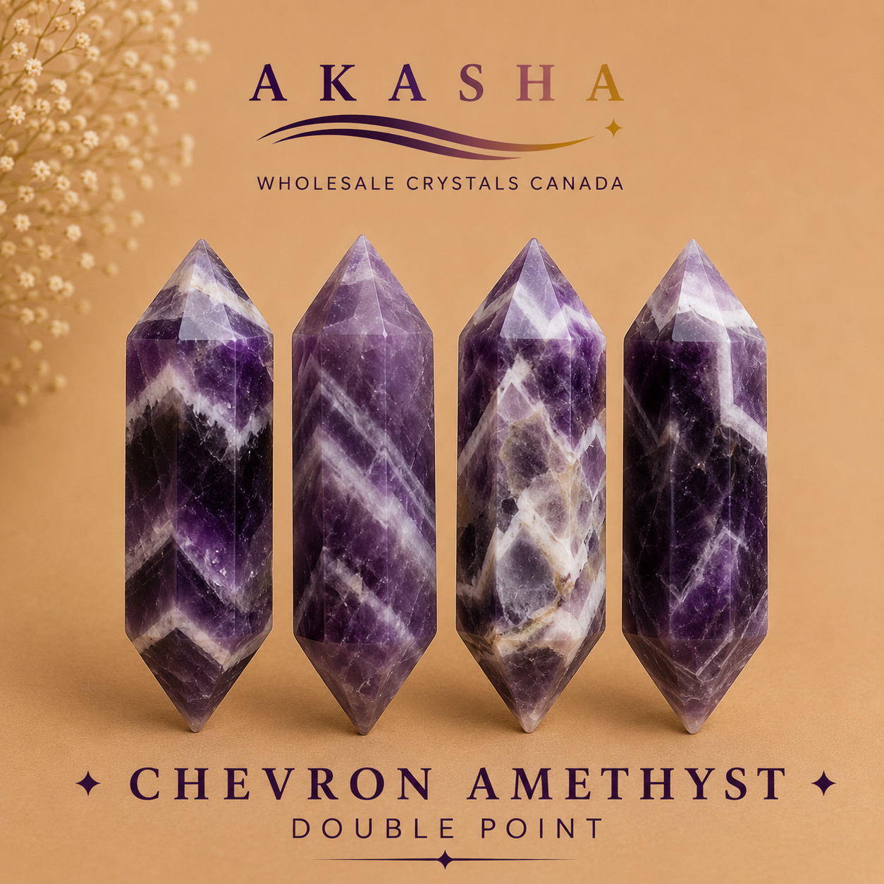 Chevron Amethyst Double Points Wholesale Ontario