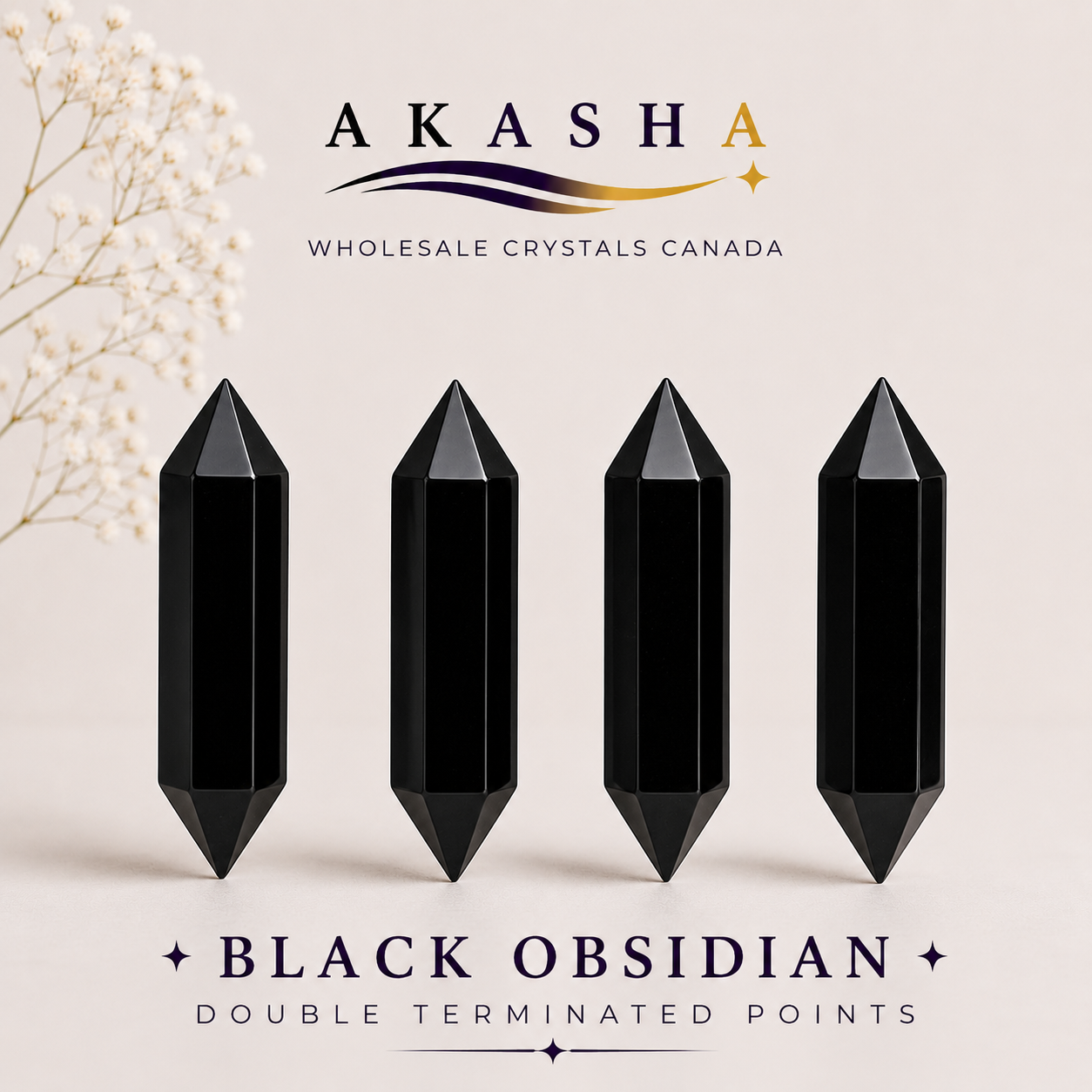 Double Terminated Black Obsidian Wholesale Canada