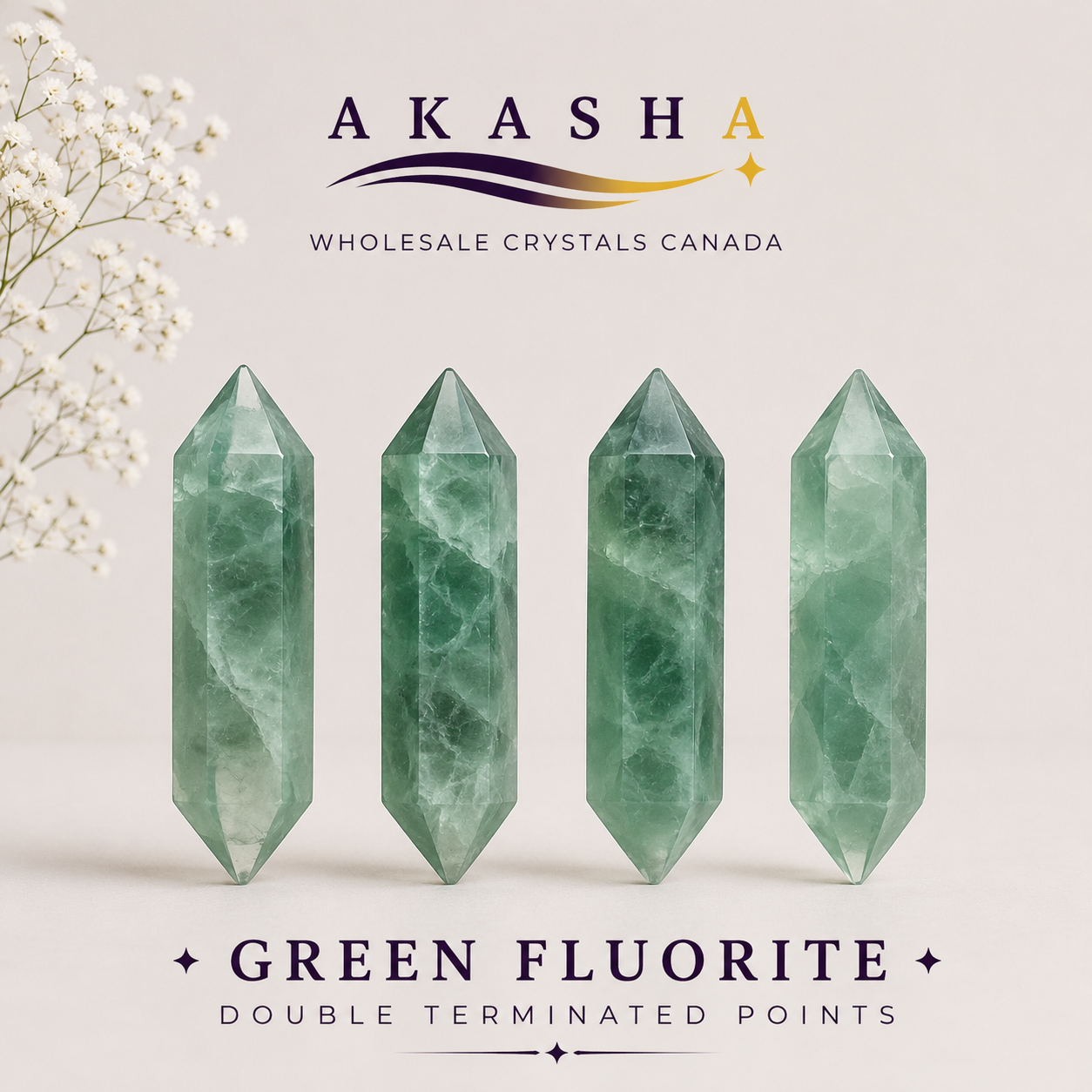 Wholesale Green Fluorite Double Terminated Points Ontario
