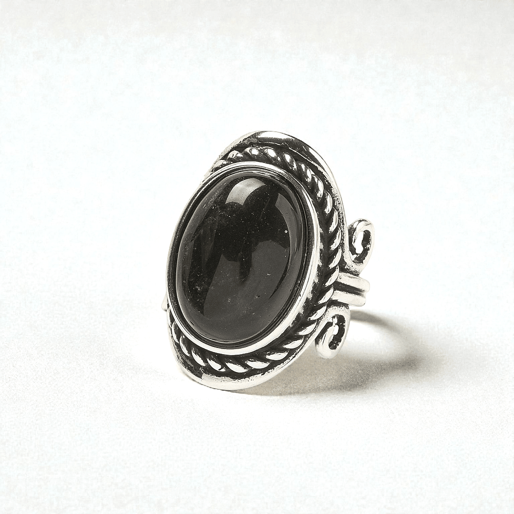chunky black obsidian crystal ring bulk wholesale Canada