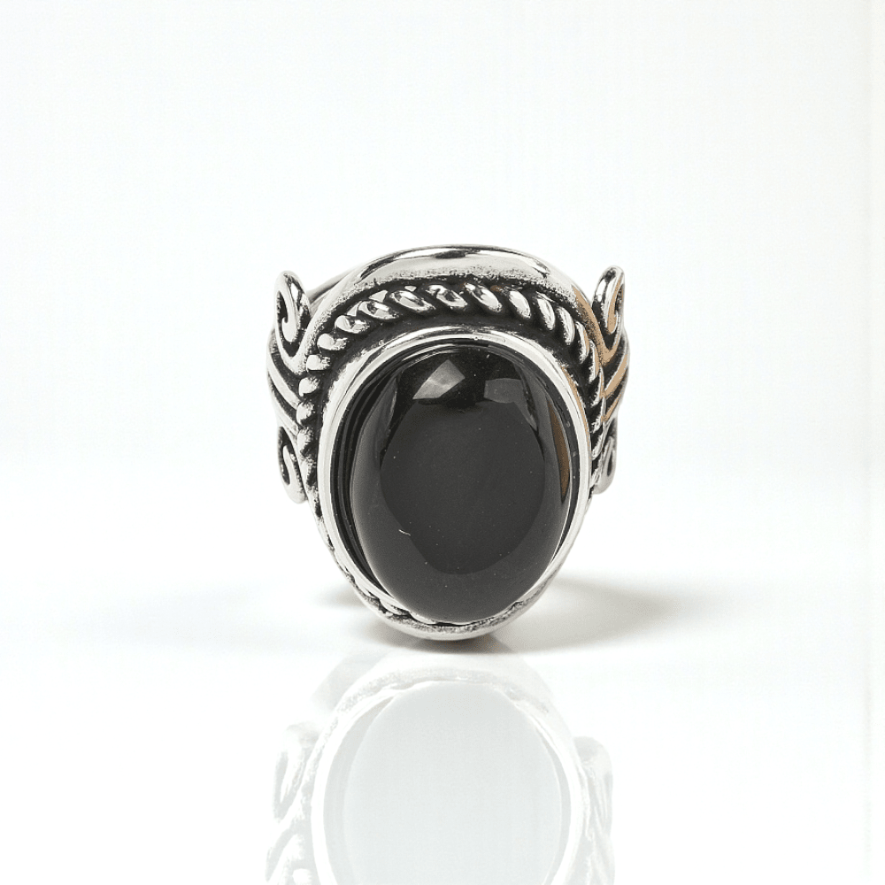 chunky black obsidian crystal ring wholesale Canada