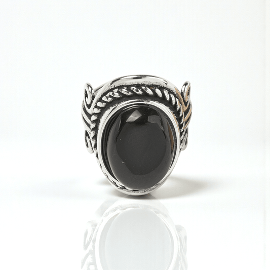 chunky black obsidian crystal ring wholesale Canada