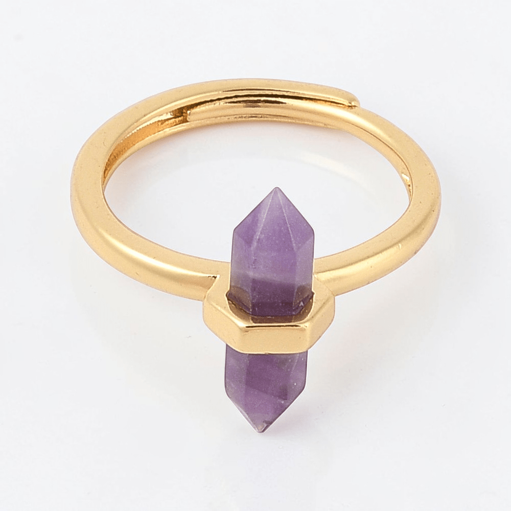 Double Point Amethyst Ring available at Akasha Wholesale Crystals Canada