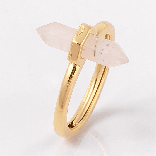 Double Point Rose Quartz Ring available at Akasha Wholesale Crystals Canada