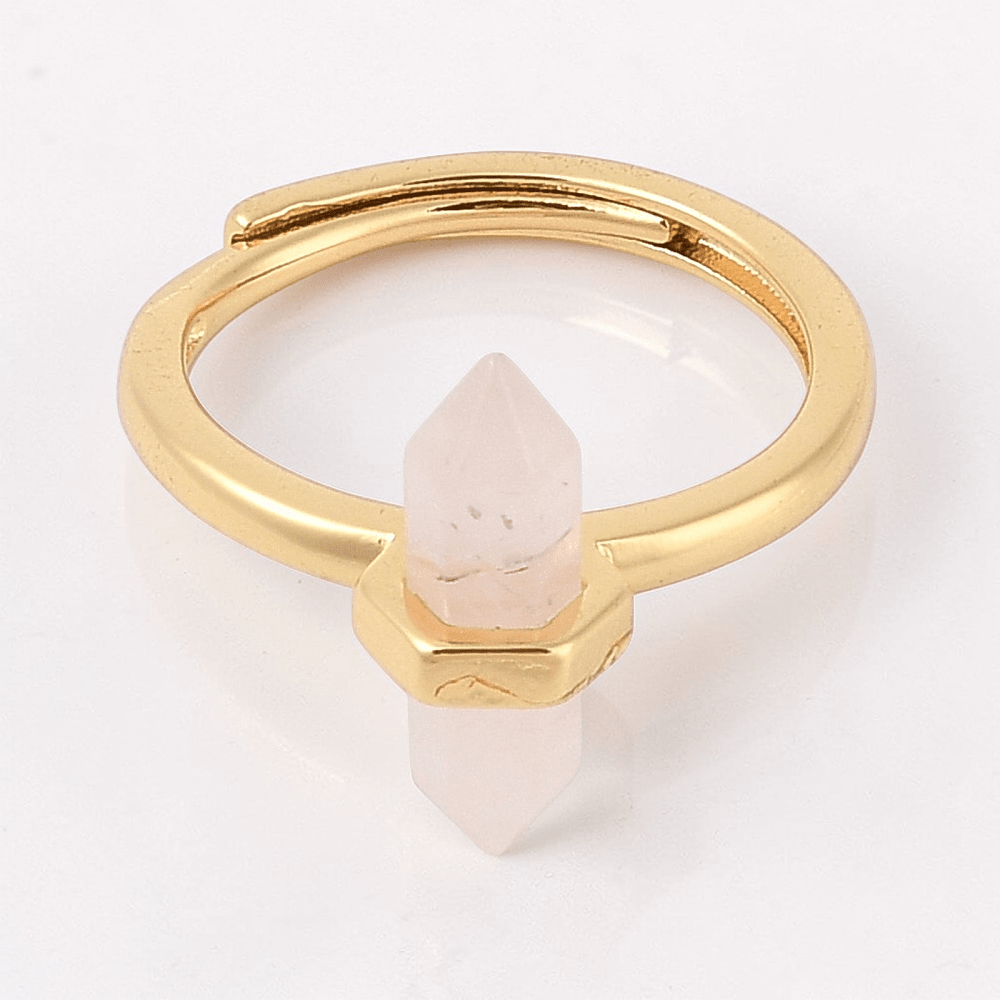 Double Point Rose Quartz Ring available at Akasha Wholesale Crystals Canada