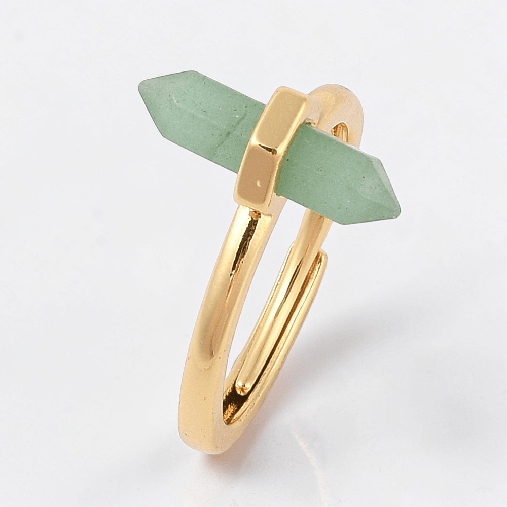 Double Pointed Green Aventurine Ring available at Akasha Wholesale Crystals Canada