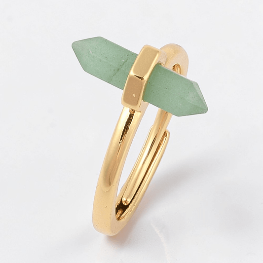 Double Pointed Green Aventurine Ring available at Akasha Wholesale Crystals Canada