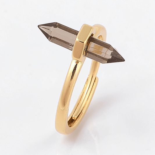 Double Pointed Smoky Quartz Ring available at Akasha Wholesale Crystals Canada
