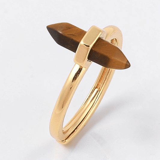 Double Pointed Tigers Eye Ring available at Akasha Wholesale Crystals Canada