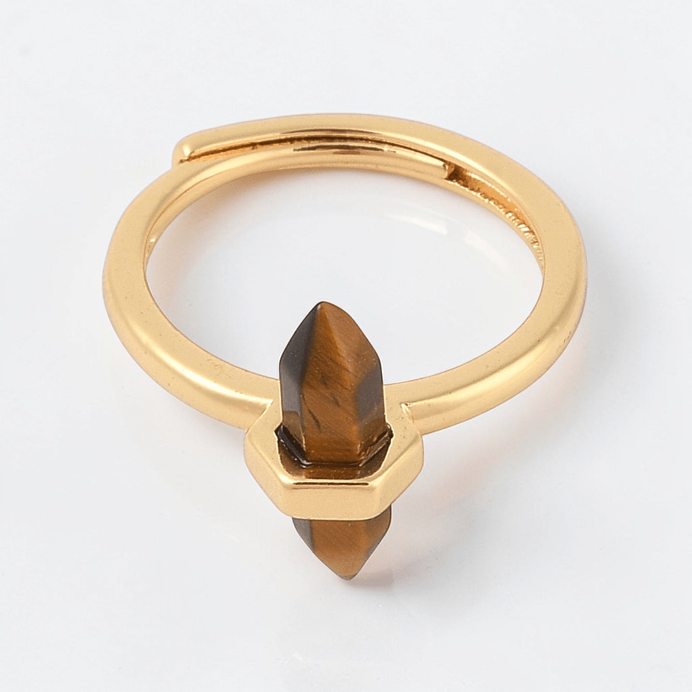 Double Pointed Tigers Eye Ring available at Akasha Wholesale Crystals Canada