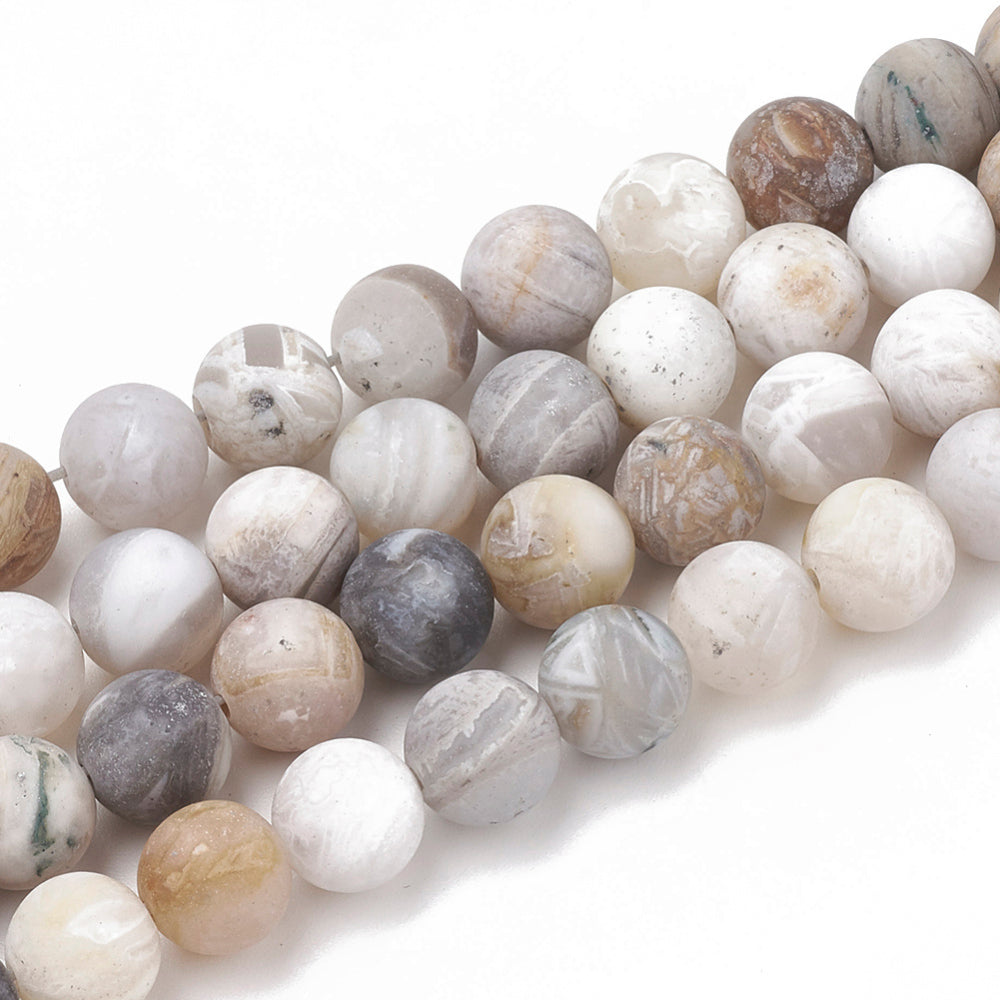 Matte Bamboo Agate Beads gemstone bead strand wholesale listing