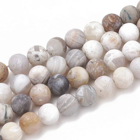 Matte Bamboo Agate Beads gemstone bead strand wholesale listing