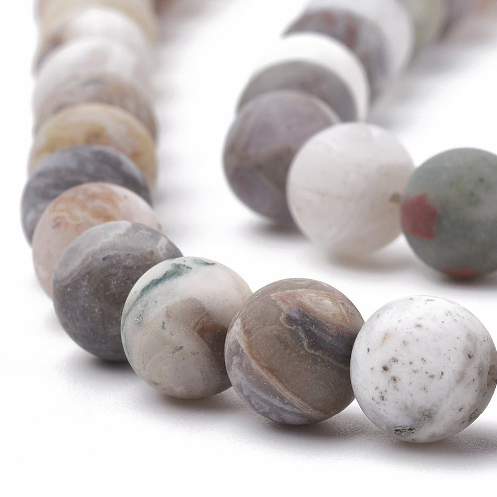 Matte Bamboo Agate Beads gemstone bead strand product image