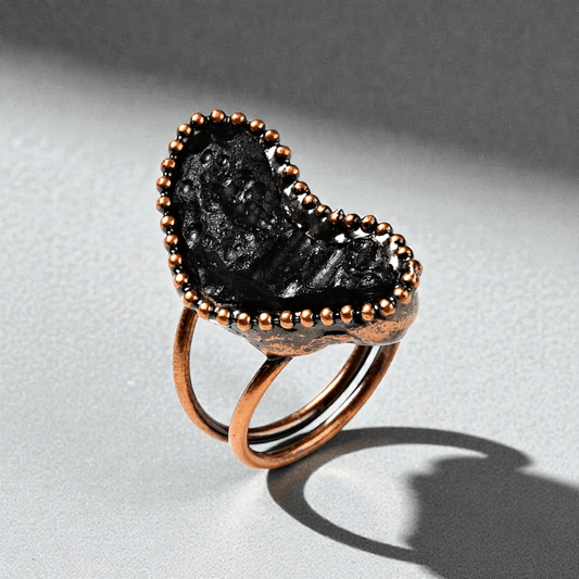 tektite ring crown chakra solar plexus focus available at Zen Collection Crystal store in Barrie. Shop in-store or online now