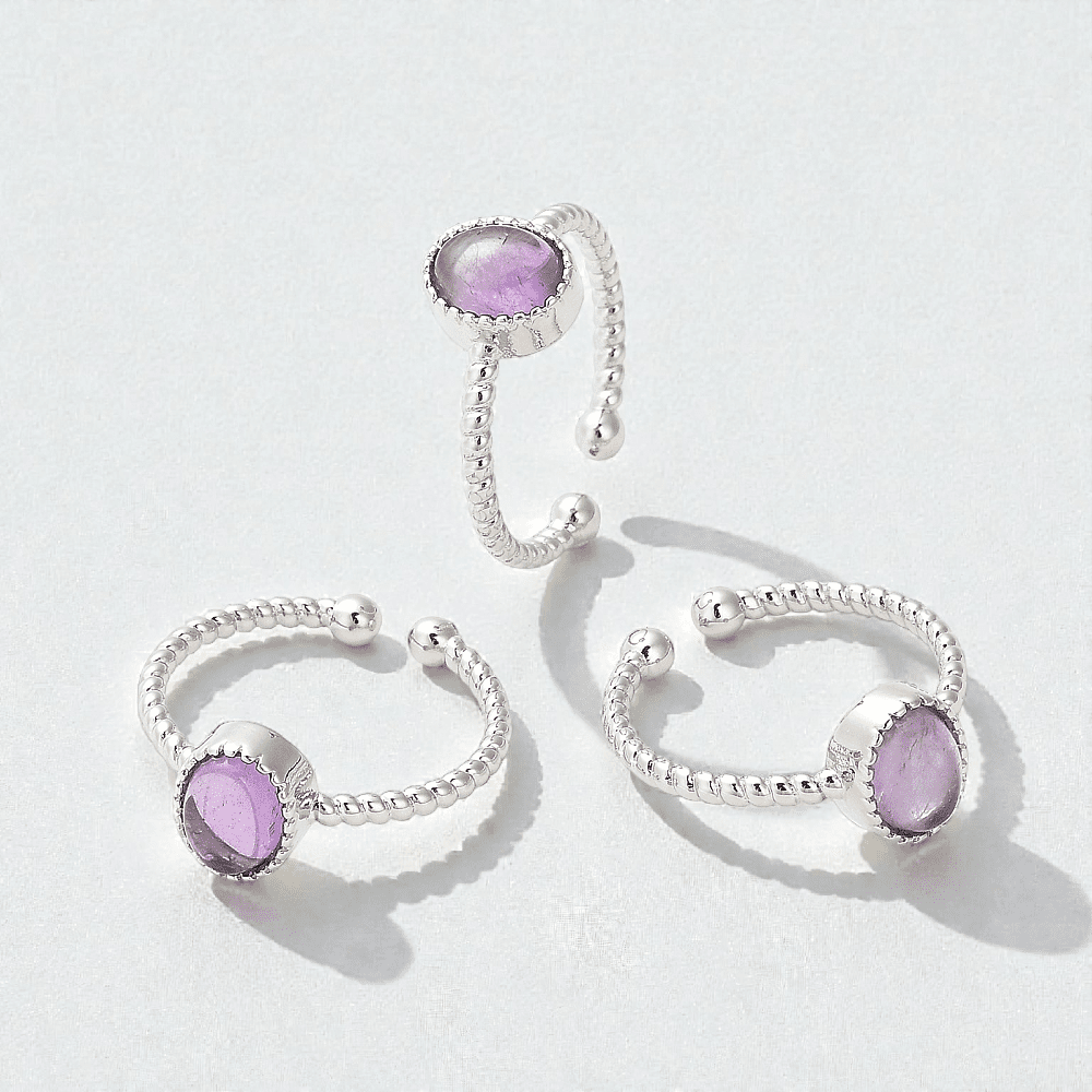 wholesale oval amethyst crystal ring Canada