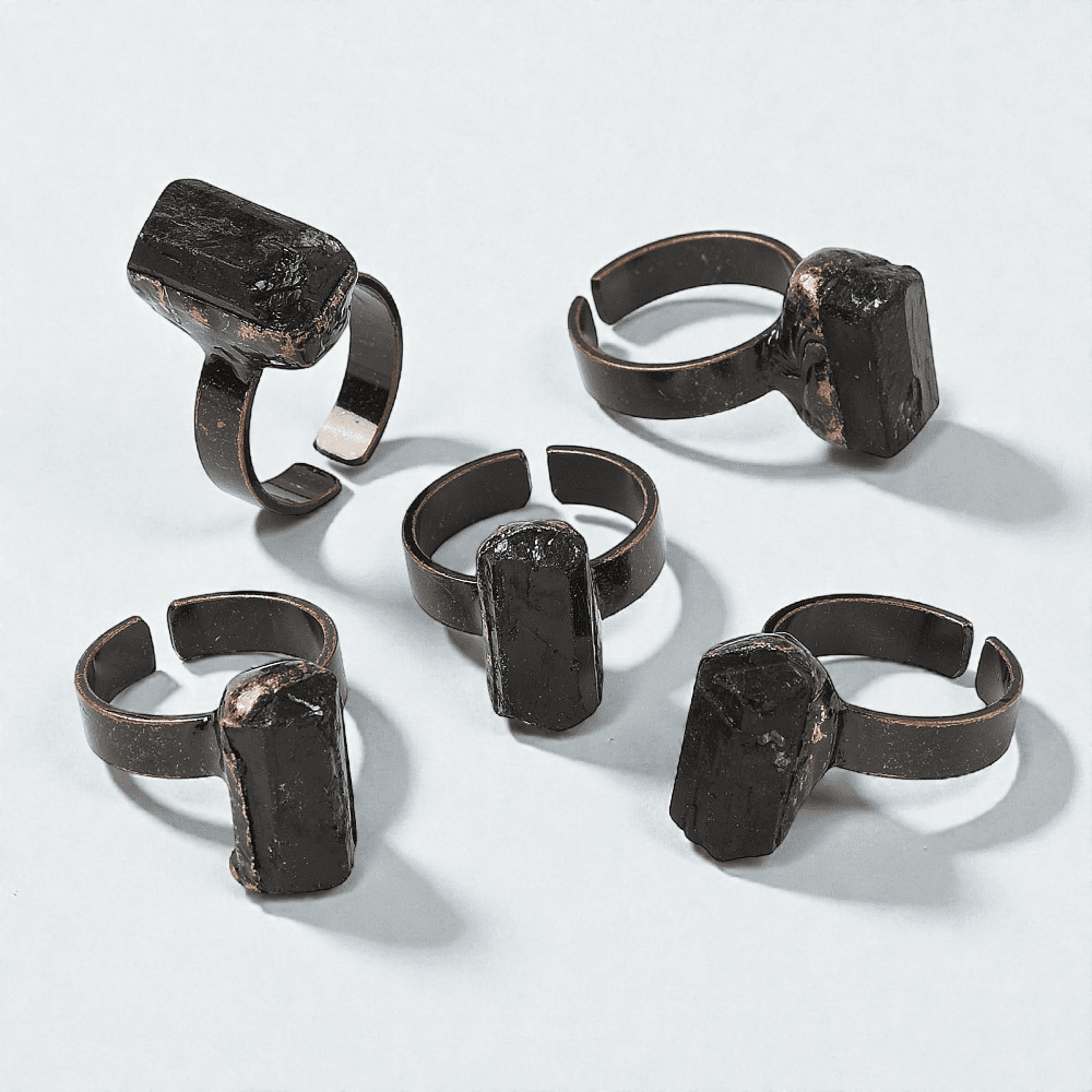 black tourmaline open cuff ring bulk wholesale Canada