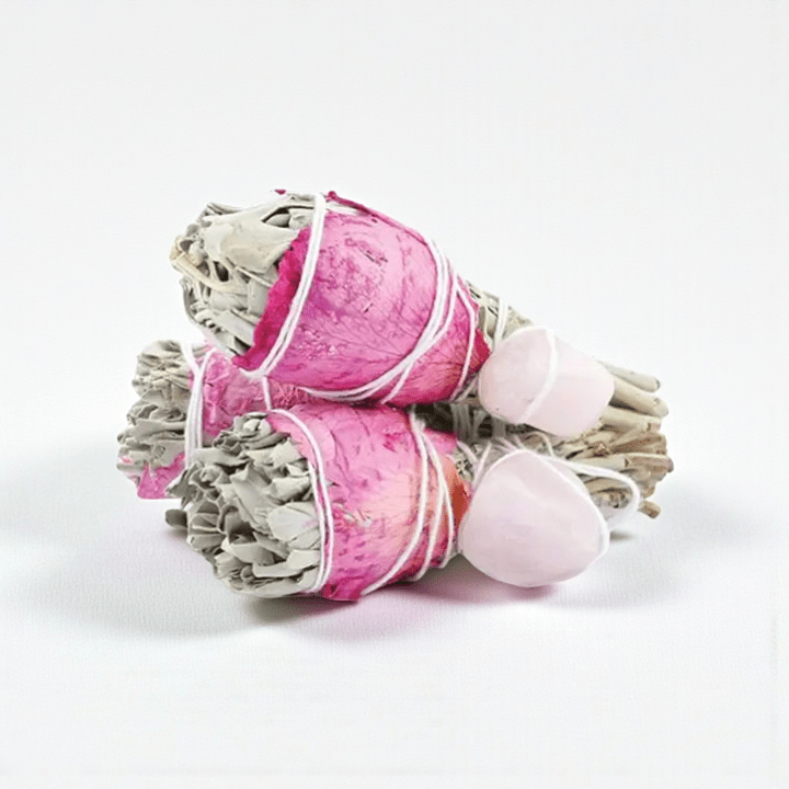 sage and rose smudge torch with rose quartz wholesale Canada