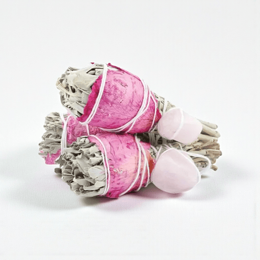 sage and rose smudge torch with rose quartz wholesale Canada