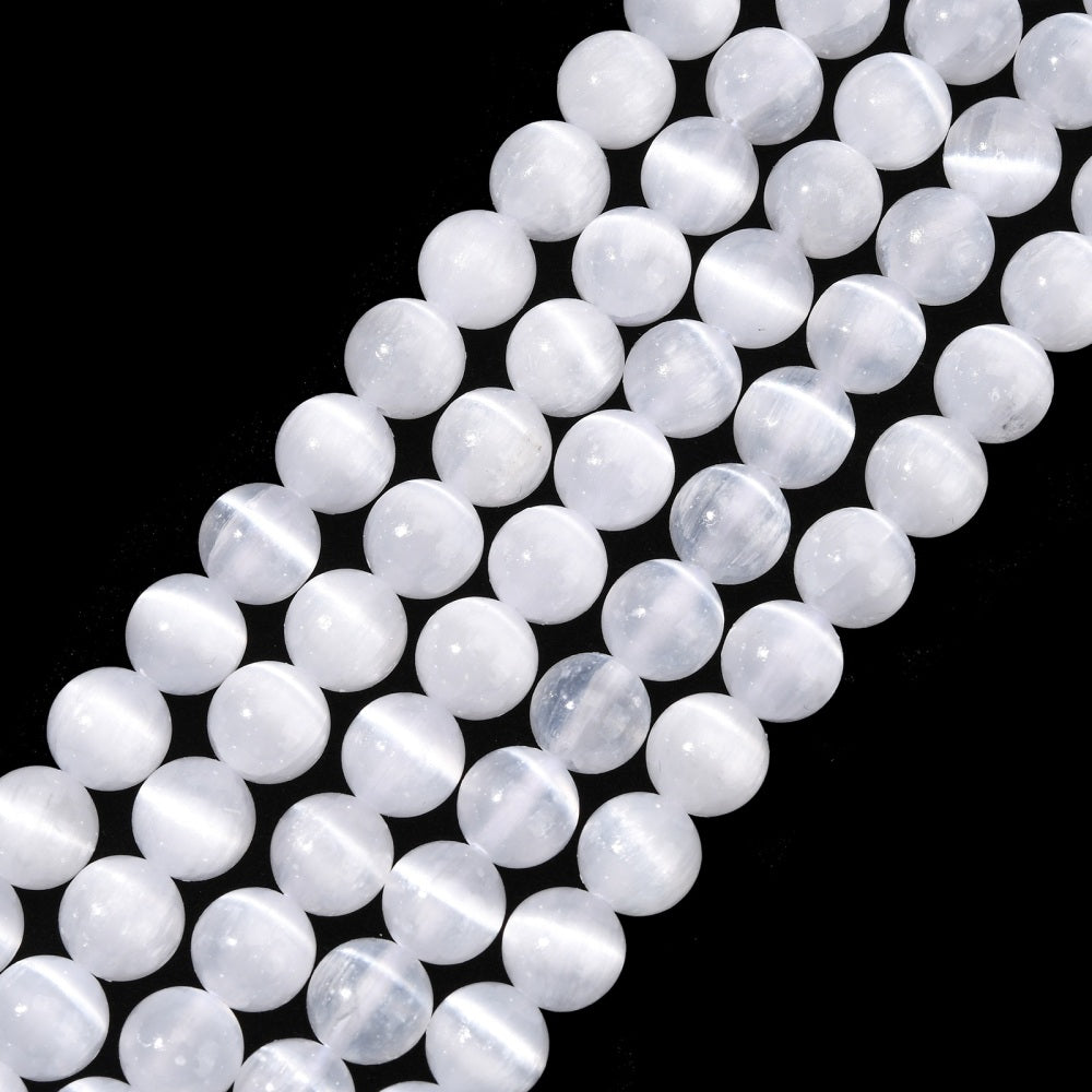 Selenite Beads Grade AAA gemstone bead strand wholesale listing
