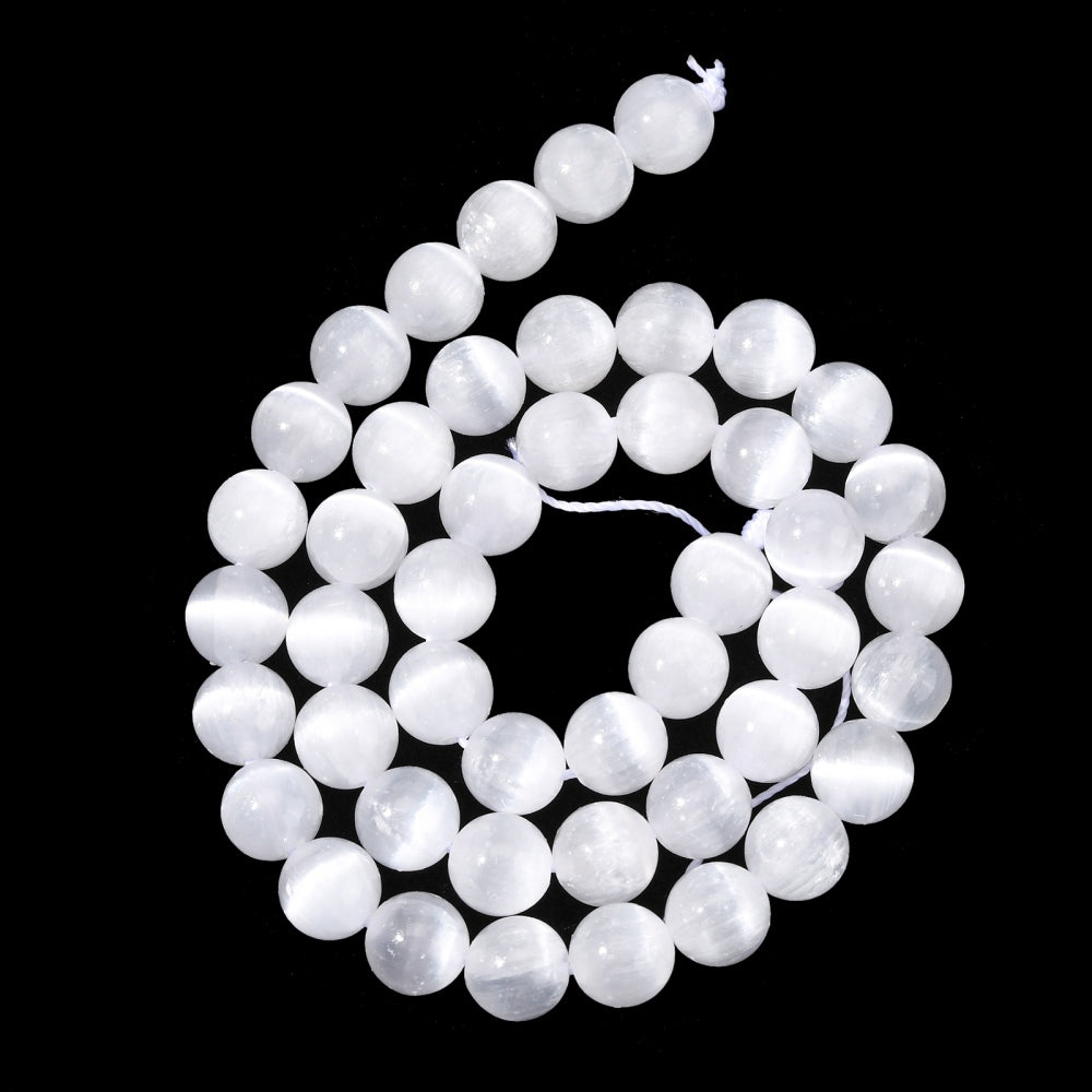 Selenite Beads Grade AAA gemstone bead strand product image