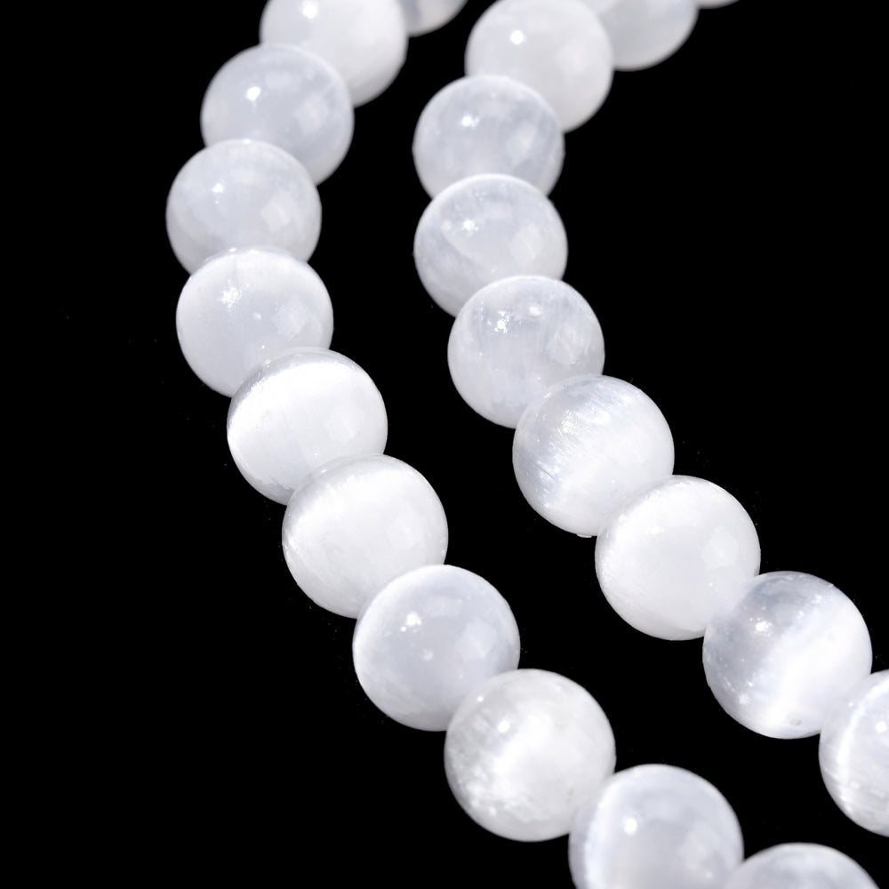 Selenite Beads Grade AAA gemstone bead strand product image